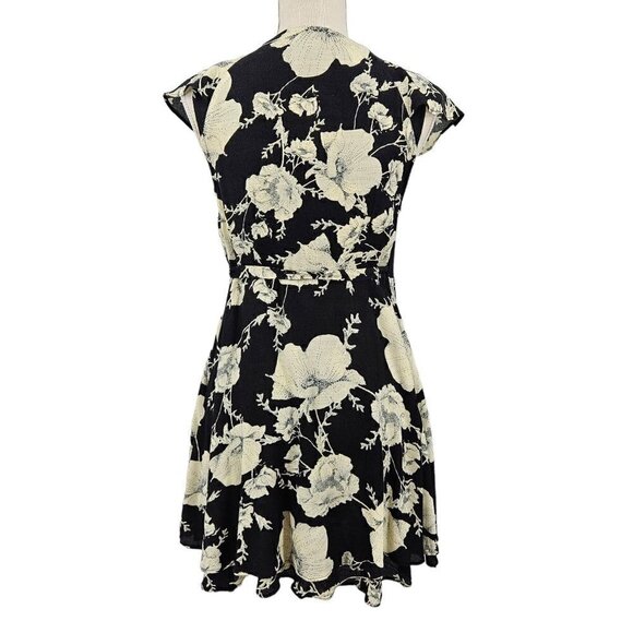Free People French Quarter Wrap Dress In Black Women's XS NEW Floral Boho Hippie - Picture 3 of 12